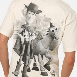 73Studio Disney Pixar Toy Story Woody And Bullseye T-Shirt Off White - Scentleo