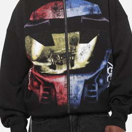 73Studio X Halo Xbox Red Vs Blue Split Hoodie Black - Scentleo