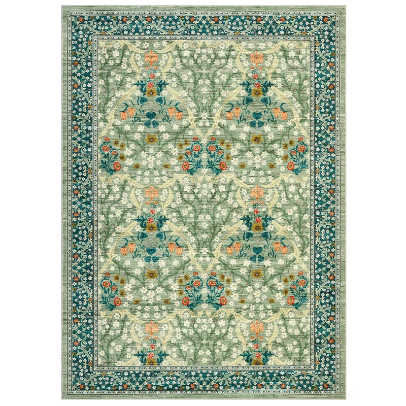 Vintage Floral Area Rug Stain Resistant Easy Cleaning Indoor