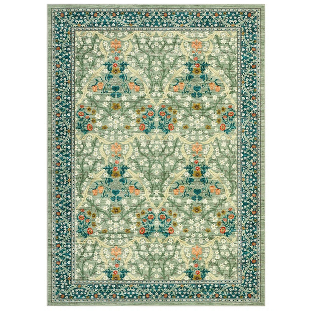 Vintage Floral Area Rug Stain Resistant Easy Cleaning Indoor
