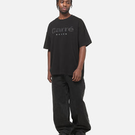 Carre Applique T-Shirt Solid Black - Scentleo