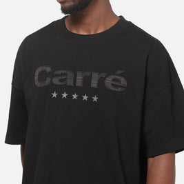 Carre Applique T-Shirt Solid Black - Scentleo