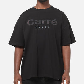 Carre Applique T-Shirt Solid Black - Scentleo