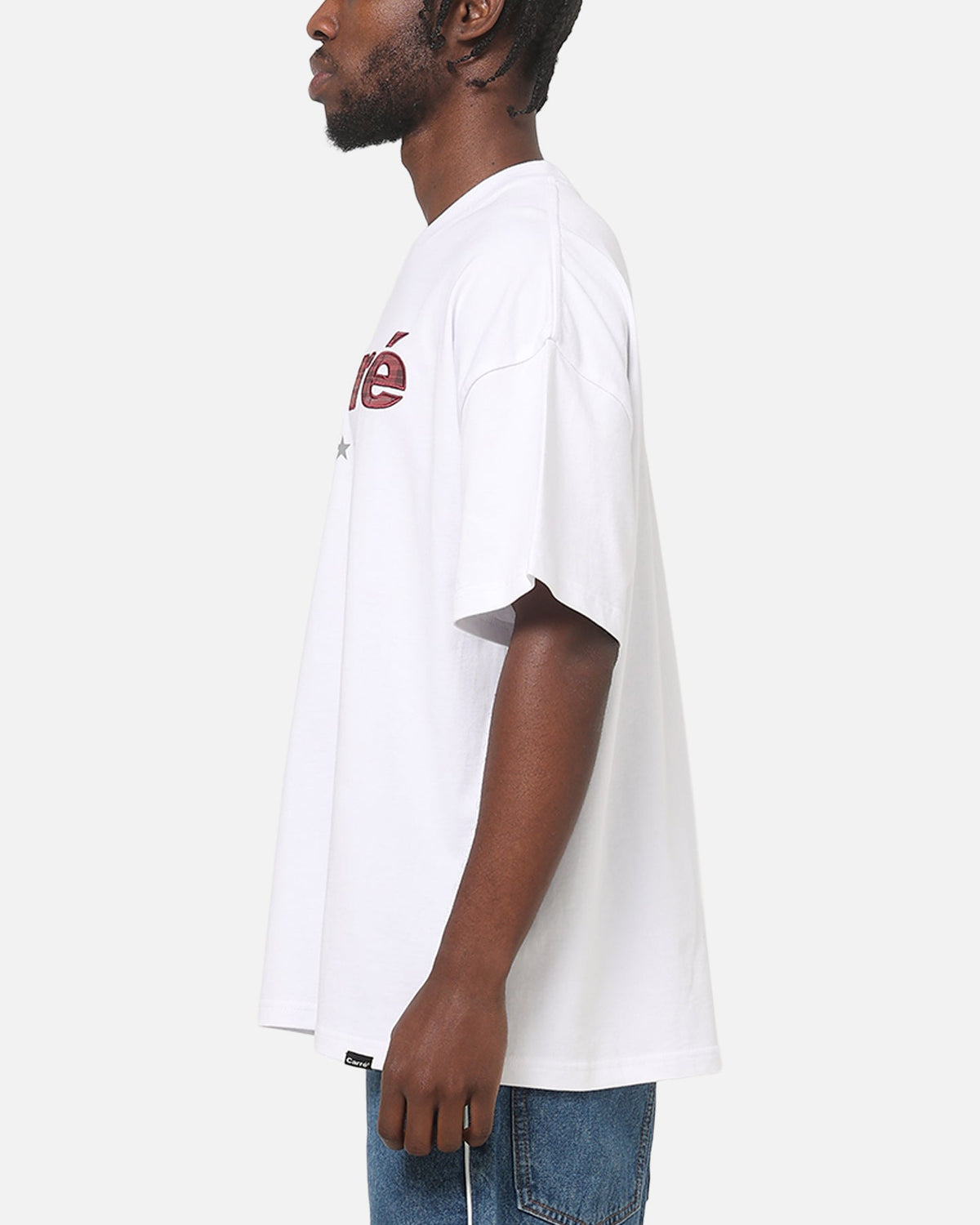 Carre Applique T-Shirt Solid White - Scentleo