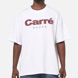 Carre Applique T-Shirt Solid White - Scentleo