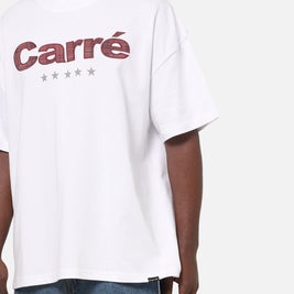 Carre Applique T-Shirt Solid White - Scentleo