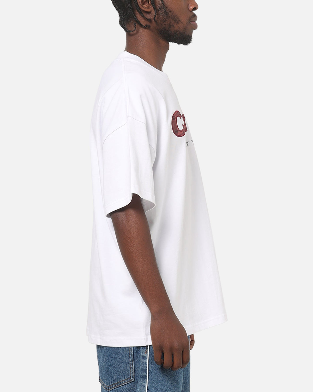 Carre Applique T-Shirt Solid White - Scentleo