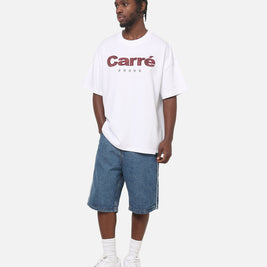 Carre Applique T-Shirt Solid White - Scentleo