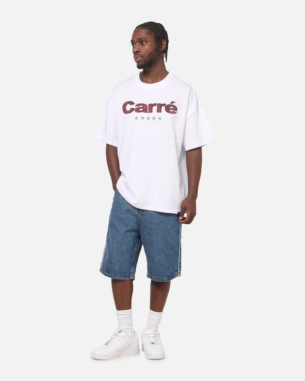 Carre Applique T-Shirt Solid White - Scentleo
