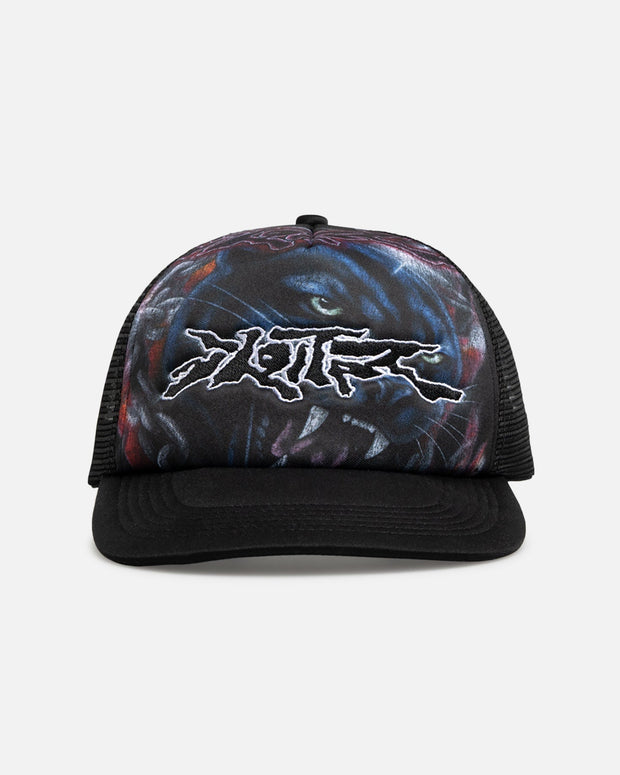 Loiter Airbrush Panther Trucker Snapback Cap Black - Scentleo