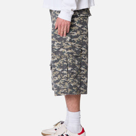 MNML Distressed Ultra Baggy Cargo Shorts Camo - Scentleo