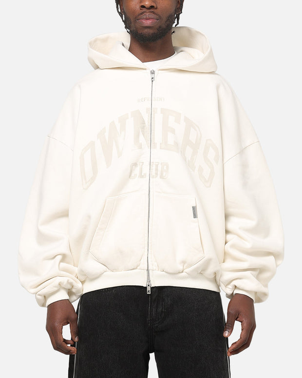 Represent Oweners Zip Through Hoodie Chalk - Scentleo