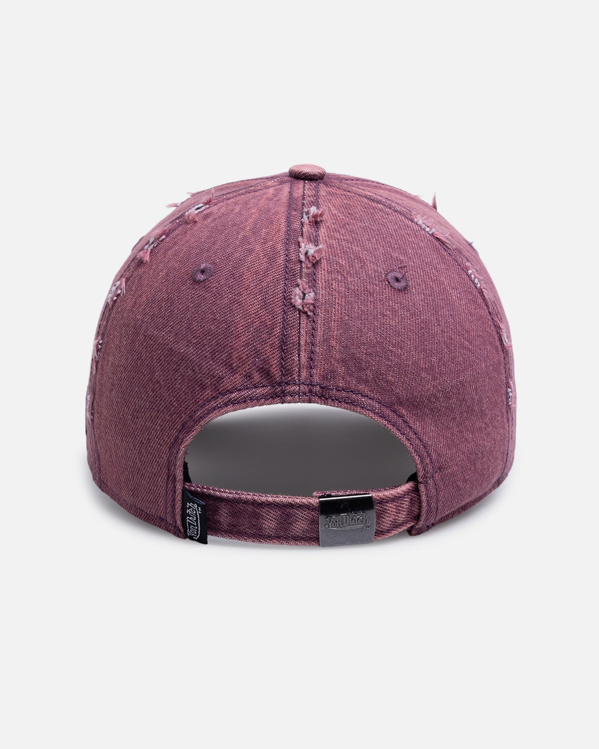 Von Dutch Cross Distressed Strapback Cap Burgundy - Scentleo