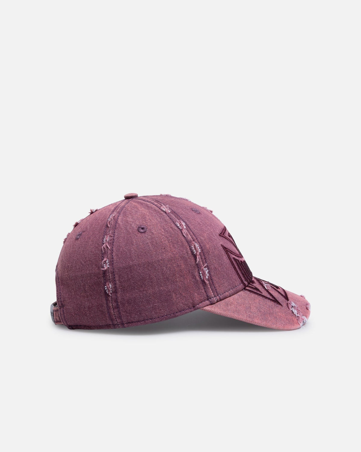 Von Dutch Cross Distressed Strapback Cap Burgundy - Scentleo