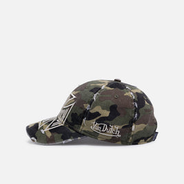 Von Dutch Cross Distressed Strapback Cap Camo - Scentleo