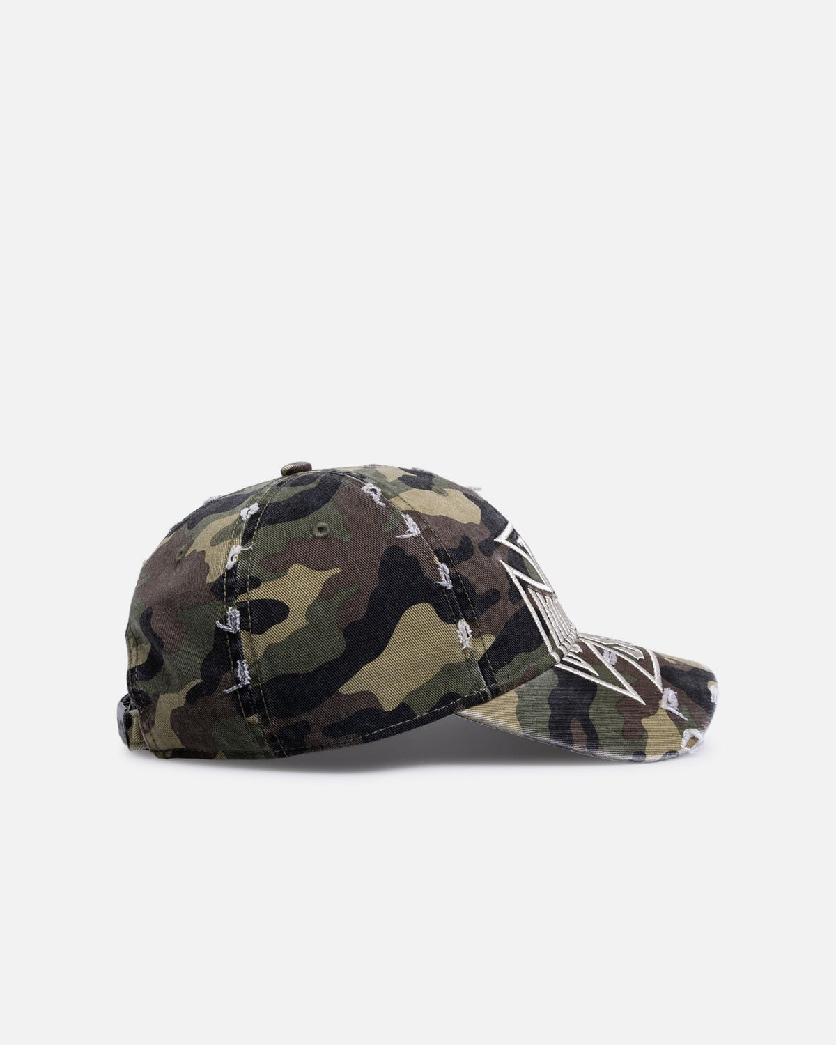 Von Dutch Cross Distressed Strapback Cap Camo - Scentleo