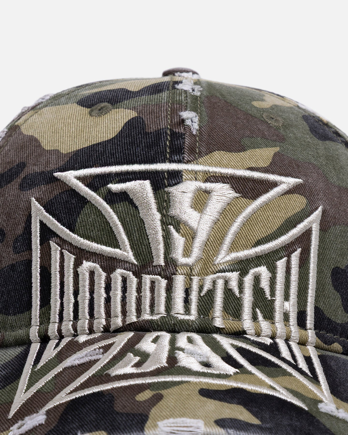 Von Dutch Cross Distressed Strapback Cap Camo - Scentleo