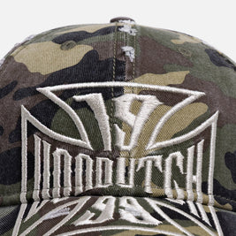 Von Dutch Cross Distressed Strapback Cap Camo - Scentleo