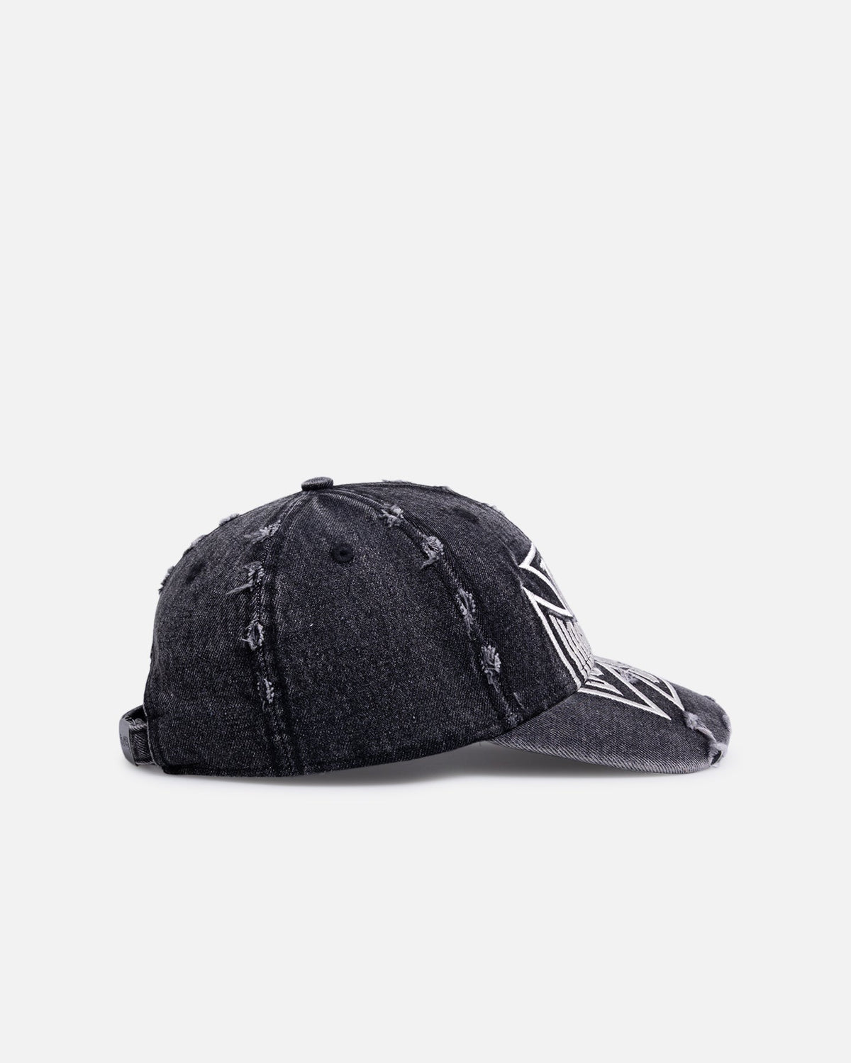 Von Dutch Cross Distressed Strapback Cap Washed Black - Scentleo