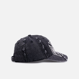 Von Dutch Cross Distressed Strapback Cap Washed Black - Scentleo