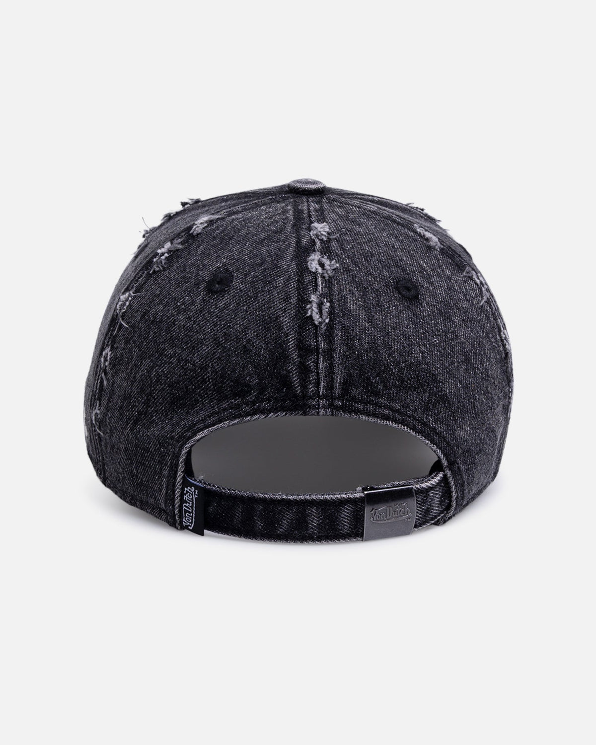 Von Dutch Cross Distressed Strapback Cap Washed Black - Scentleo