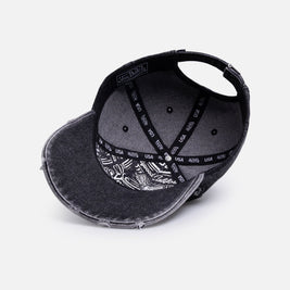 Von Dutch Cross Distressed Strapback Cap Washed Black - Scentleo