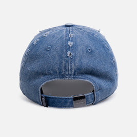 Von Dutch Cross Distressed Strapback Cap Washed Blue - Scentleo