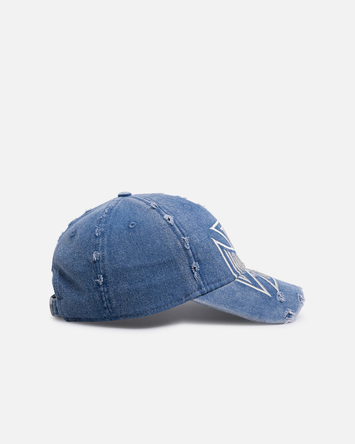 Von Dutch Cross Distressed Strapback Cap Washed Blue - Scentleo