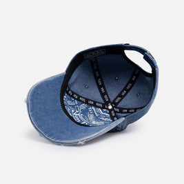Von Dutch Cross Distressed Strapback Cap Washed Blue - Scentleo