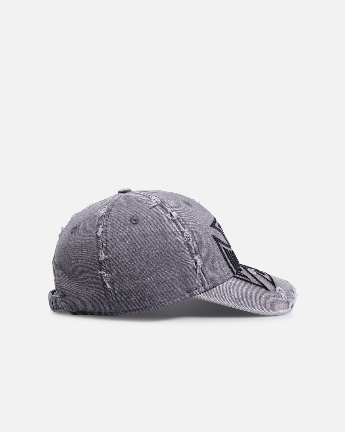 Von Dutch Cross Distressed Strapback Cap Washed Grey - Scentleo