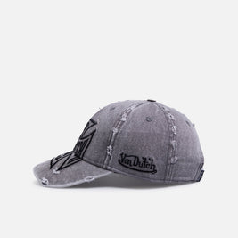 Von Dutch Cross Distressed Strapback Cap Washed Grey - Scentleo