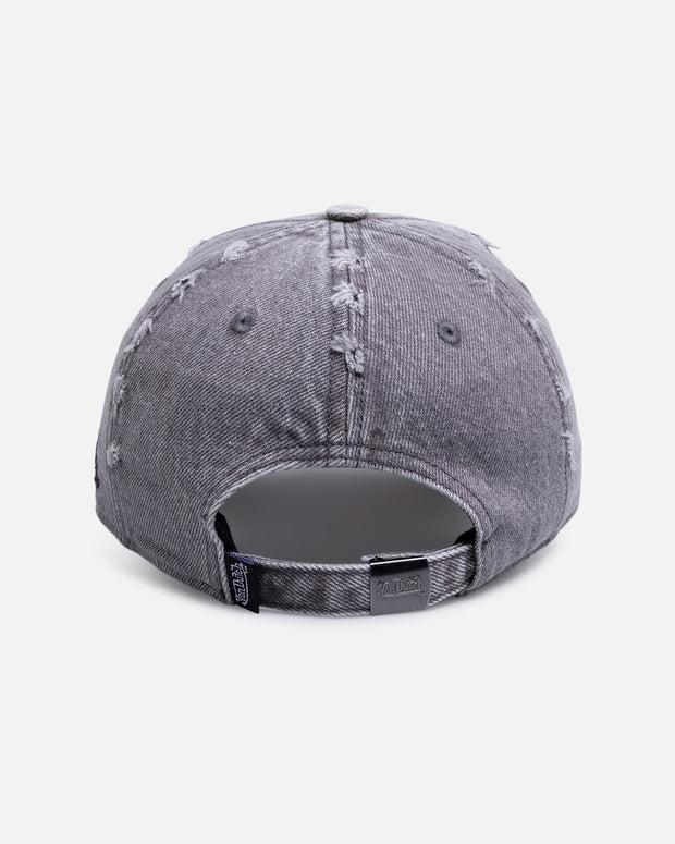 Von Dutch Cross Distressed Strapback Cap Washed Grey - Scentleo