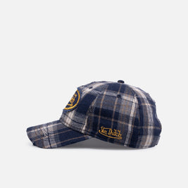 Von Dutch Gingham Dad Strapback Cap Blue - Scentleo