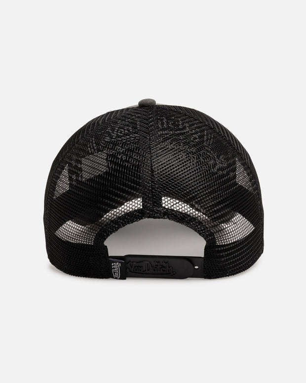Von Dutch Worn Out Trucker Snapback Hat Washed Black - Scentleo