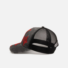 Von Dutch Worn Out Trucker Snapback Hat Washed Black - Scentleo