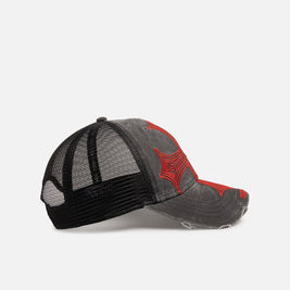 Von Dutch Worn Out Trucker Snapback Hat Washed Black - Scentleo